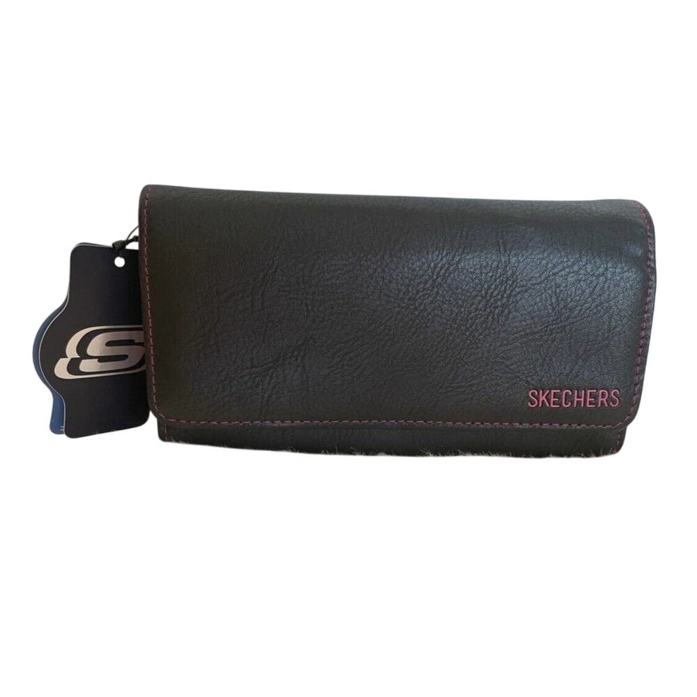 *Brand New Women’s Black pink blue SKECHERS Wallet TRI-FOLDED